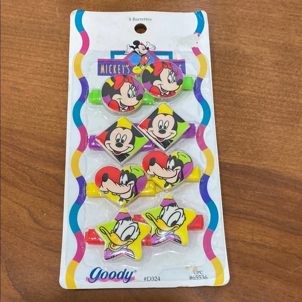 NWOT Vintage Goody Mickey Mouse Kids Hair Barrettes 1993